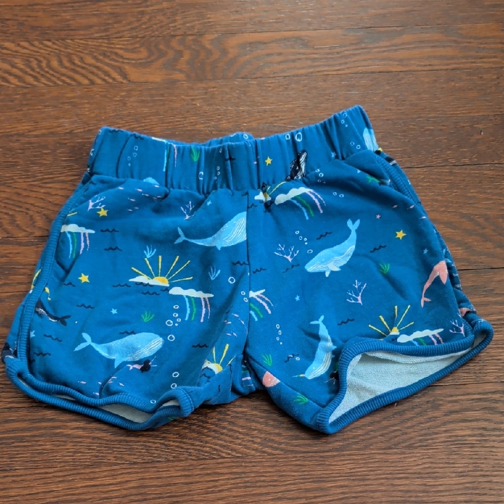 Blue Whale Print Kids Shorts